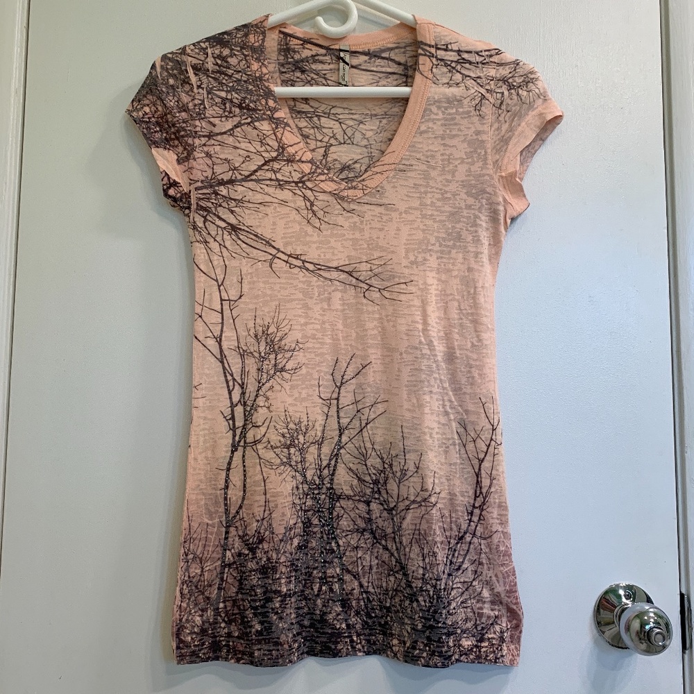 Rhinestone Screen-printed Graphic Vintage Top